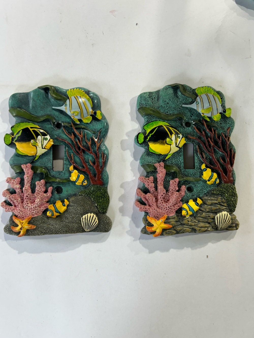 Underwater Reef Decorative Light Switch Cover - Green & Pink